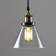 Picture of Modern Glass Pendant Light Fixture with LED Filament Bulb for Industrial Spaces