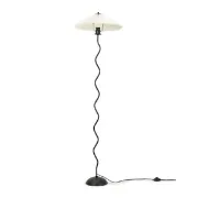 Picture of Origami Pleated Shade Black Metal Wiggle Floor Lamp Base Living Room