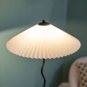 Picture of Origami Pleated Shade Black Metal Wiggle Floor Lamp Base Living Room