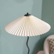 Picture of Origami Pleated Shade Black Metal Wiggle Floor Lamp Base Living Room