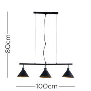 Picture of Black Over Table Counter Ceiling Light Fitting Suspended Pendant Lamp 