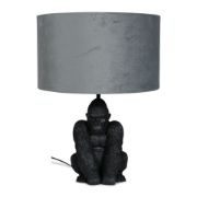 Picture of Vintage Gorilla Table Lamp Retro Animal Living Room Light Velvet Shade LED Bulb