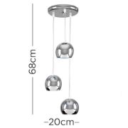 Picture of Modern 3-Way Multi-Tier Ceiling Pendant with Eyeball Design Fitting