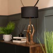 Picture of Rustic Antler Table Lamp with LED Bulb and Natural Shade