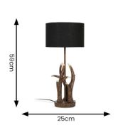 Picture of Rustic Antler Table Lamp with LED Bulb and Natural Shade