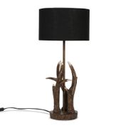 Picture of Rustic Antler Table Lamp with LED Bulb and Natural Shade