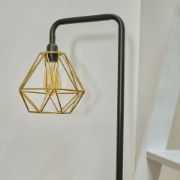 Picture of Vintage Metal Floor Lamp with Marble Base and LED Bulb