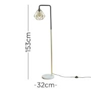 Picture of Vintage Metal Floor Lamp with Marble Base and LED Bulb