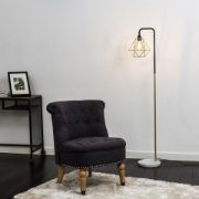 Picture of Vintage Metal Floor Lamp with Marble Base and LED Bulb