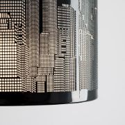 Picture of Gloss Black Lampshade Pendant Ceiling Light With New York City Skyline Cut-Out