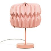 Picture of Pink Metal Table Lamp With Origami Paper Fold Lampshade For Living Room Or Bedroom