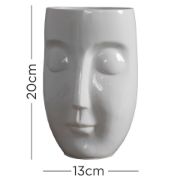 Picture of Ceramic Table Lamp Face Sculpture Gloss White Living Room Bedroom Light Bulb