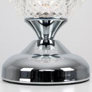 Picture of Chrome Bedside Touch Table Lamp With Diamond Glass Shade And LED Bulb, 17CM Tall