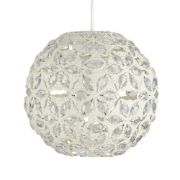 Picture of Modern Jewelled Ball Ceiling Pendant Light Shade Cream Moroccan Style Lighting Easy Fit