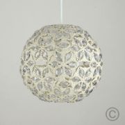 Picture of Modern Jewelled Ball Ceiling Pendant Light Shade Cream Moroccan Style Lighting Easy Fit