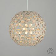 Picture of Modern Jewelled Ball Ceiling Pendant Light Shade Cream Moroccan Style Lighting Easy Fit