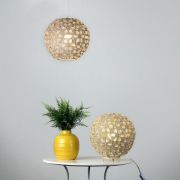 Picture of Modern Jewelled Ball Ceiling Pendant Light Shade Cream Moroccan Style Lighting Easy Fit