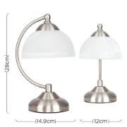 Picture of Traditional Table Lamp featuring Frosted Glass Shades And Antique Brass or Brushed Chrome Base