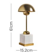 Picture of Modern Brass Table Lamp with Domed Shade and Solid Marble Base