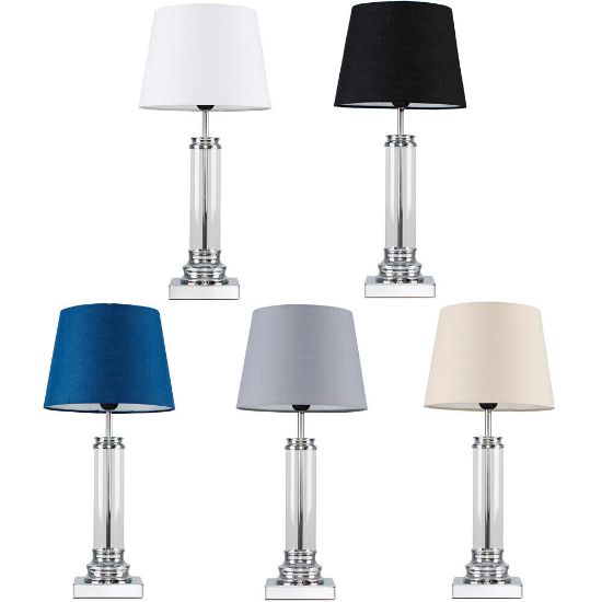 Picture of Glass Column Touch Table Lamp Lighting Up Your Living Room With LED Bulb