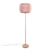 Picture of Origami-Inspired Pink Metal Floor Lamp with Folded Paper Lampshade