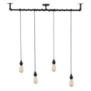 Picture of Metal Ceiling Light Fitting featuring Industrial Black Pipe Pendant Design