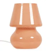 Picture of Peach Glass Table Lamp Elegant Illumination for Bedroom or Living Room with LED Bulb