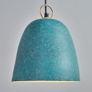 Picture of Ceiling Light Fitting With Industrial Green Metal Domed Pendant And LED Bulb