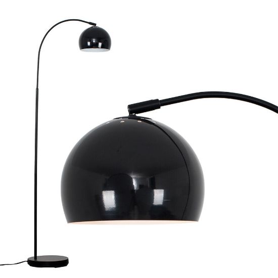 Picture of Vintage Domed Shade LED Floor Lamp in Classic Black for Living Room 