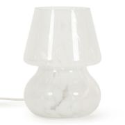 Picture of Decorative Glass Table Lamp for Bedside, Bedroom, or Living Room with Tapered Lampshade