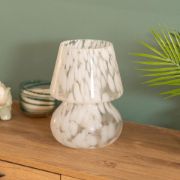 Picture of Decorative Glass Table Lamp for Bedside, Bedroom, or Living Room with Tapered Lampshade