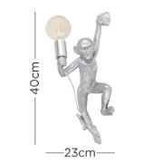 Picture of Modern Monkey Holding A Light Bulb Wall Light Fitting Vintage Filament LED Bulb