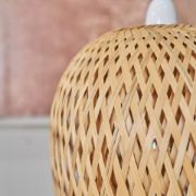 Picture of Easy-Fit LED Pendant Lampshade: Large Natural Woven Wicker Ceiling Light Shade