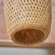 Picture of Easy-Fit LED Pendant Lampshade: Large Natural Woven Wicker Ceiling Light Shade