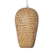 Picture of Easy-Fit LED Pendant Lampshade: Large Natural Woven Wicker Ceiling Light Shade