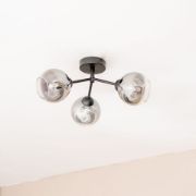 Picture of Contemporary Black Metal Pendant Light with Smoked Lampshades and LED Bulbs