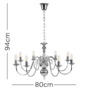 Picture of Modern 8-Light Chandelier Fixture with LED Bulbs for Living Room Ceiling