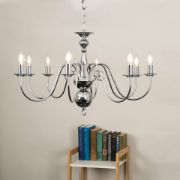 Picture of Modern 8-Light Chandelier Fixture with LED Bulbs for Living Room Ceiling