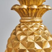 Picture of Pair of Gold Pineapple Table Lamps With LED Tapered Shades For Bedside or Living Room Lighting