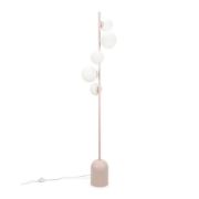 Picture of Blush Pink Floor Lamp with Five Glass Globe Shades for Living Room