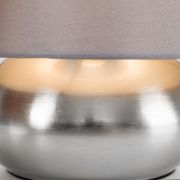 Picture of  Pair of Grey Touch Table Lamps with Brushed Chrome Base, 21.5CM, LED Bulb Lighting