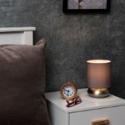 Picture of  Pair of Grey Touch Table Lamps with Brushed Chrome Base, 21.5CM, LED Bulb Lighting