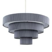 Picture of Ceiling Light Shade 4 Tiered Grey Pleated Ceiling Light Easy Fit Lampshade Pendant Living Room