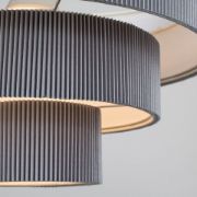 Picture of Ceiling Light Shade 4 Tiered Grey Pleated Ceiling Light Easy Fit Lampshade Pendant Living Room