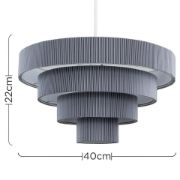 Picture of Ceiling Light Shade 4 Tiered Grey Pleated Ceiling Light Easy Fit Lampshade Pendant Living Room