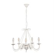 Picture of Classic 5-Arm Chandelier Cream Metal Ceiling Light Fixture with LED Bulbs for Lounge Décor