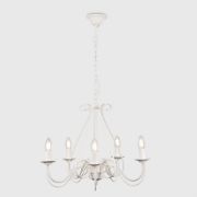 Picture of Classic 5-Arm Chandelier Cream Metal Ceiling Light Fixture with LED Bulbs for Lounge Décor