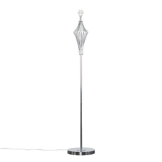 Picture of Polished Chrome Floor Lamp Base Tall Diamond Stem Standard Living Room Light