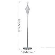 Picture of Polished Chrome Floor Lamp Base Tall Diamond Stem Standard Living Room Light