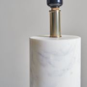 Picture of Modern Living Room Light White Marble Table Lamp with Brass Base